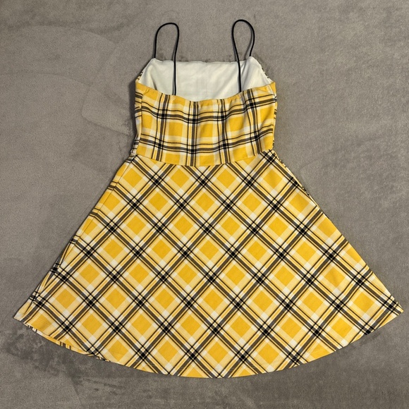Urban Heritage Yellow Plaid Dress Small Clueless 90's Y2K Retro Preppy Style - Picture 3 of 7